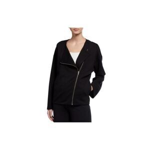 EILEEN FISHER Womens Black Zippered Pocketed Motorcycle Jacket XS